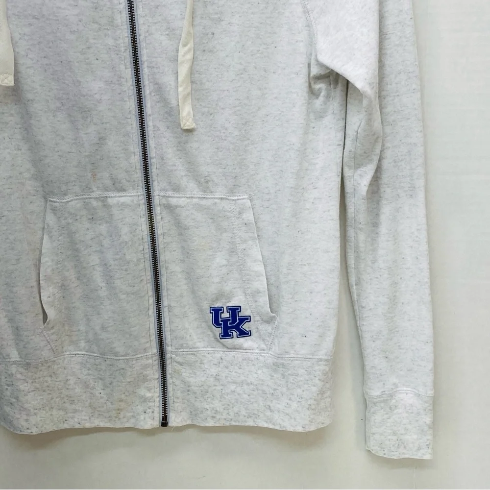 Nike Womens Heathered Gray Small Kentucky Wildcats Full Zip Raglan Hoodie Sports